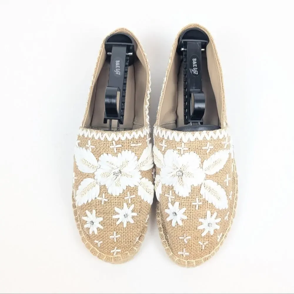 Antik Batik Tori Espadrilles EU 38 Natural Slip On Woven Flat Resort Boho
